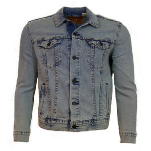 Levi's Men's Jean Jacket Denim Trucker Long Sleeve Pretty City Button Up Coat L